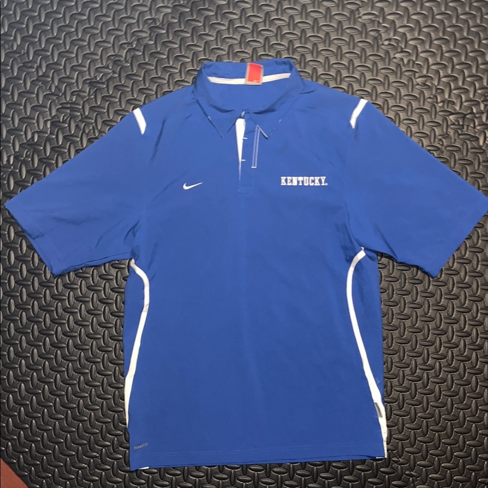 Nike Blue & White Kentucky Short-Sleeve Athletic Polo